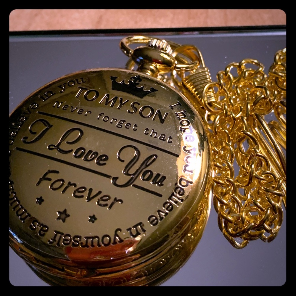 Men’s pocket watch w chain, Son